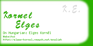 kornel elges business card